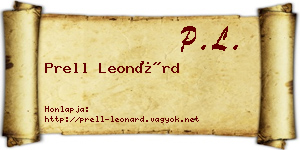 Prell Leonárd névjegykártya